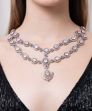 Load image into Gallery viewer, Tasmaye premium Rose Gold  plated American Diamond necklace set Wedding Special