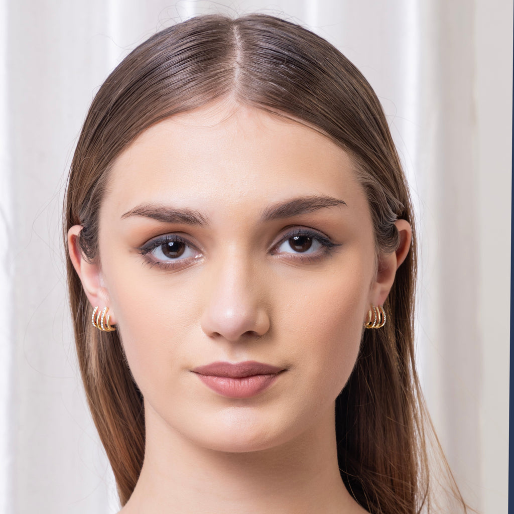 Anti-Tarnish Gold-Plated American Diamond Earring