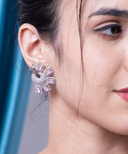 Load image into Gallery viewer, Peacock Design American Diamond Pink Earring