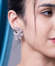 Load image into Gallery viewer, Peacock Design American Diamond Pink Earring
