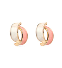 Load image into Gallery viewer, Anti-Tarnish Dual Peach and White Enamel Earring