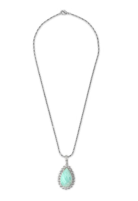Natural Green stone American diamond pendent