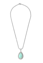 Load image into Gallery viewer, Natural Green stone American diamond pendent