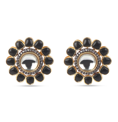 American Diamond Black Diamonds Flower Earring