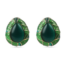 Load image into Gallery viewer, Turkish Green and Golden Maritza Earring