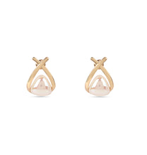 Load image into Gallery viewer, Korean Gold-Plated White Pearl Double Shaded Earring