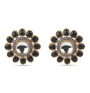 American Diamond Black Diamonds Flower Earring