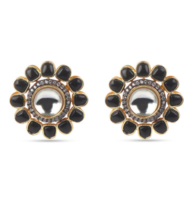 American Diamond Black Diamonds Flower Earring
