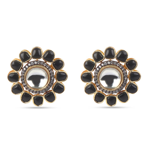American Diamond Black Diamonds Flower Earring