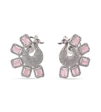 Peacock Design American Diamond Pink Earring