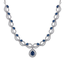 Load image into Gallery viewer, American Diamond Elegant Royal Blue Necklace Set