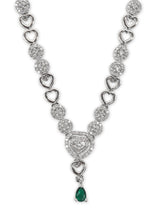 Load image into Gallery viewer, American diamond heart shape necklace Green stone