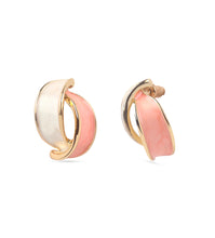 Load image into Gallery viewer, Anti-Tarnish Dual Peach and White Enamel Earring