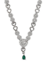 Load image into Gallery viewer, American diamond heart shape necklace Green stone