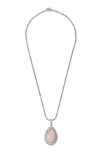 Load image into Gallery viewer, Pink stone American diamond pendent