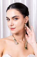 Load image into Gallery viewer, Premium Peacock design Moissanite Hasli with Earrings set