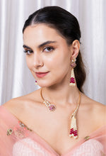 Load image into Gallery viewer, Red Moissanite Hasli set with earrings