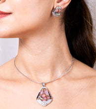 Load image into Gallery viewer, Red Pota Stone Swarovski Pendant Set