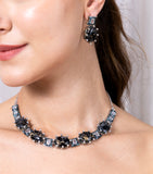 Metallic Doublet Black Necklace Set