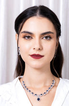 Load image into Gallery viewer, American Diamond Elegant Royal Blue Necklace Set