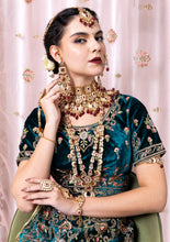 Load image into Gallery viewer, Luxe Gold Plated Kundan Stone With Maroon Beads Bridal Set