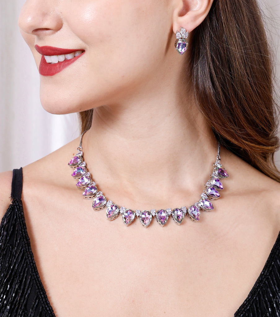 Swarovski purple shade Necklace Set