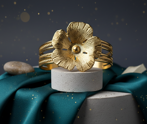 Golden Blossom Statement Bracelet