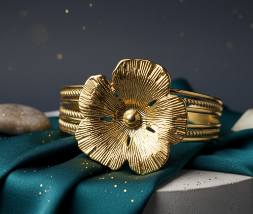 Golden Blossom Statement Bracelet