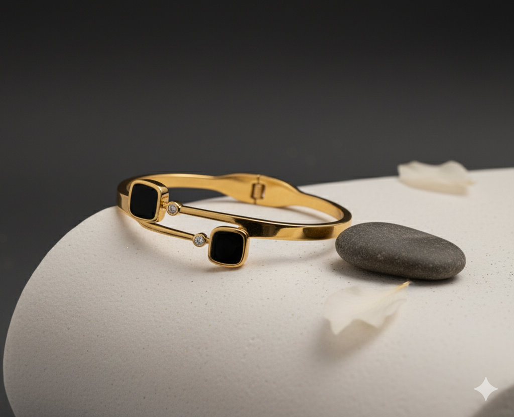 Noir Luxe Dual Charm Bracelet