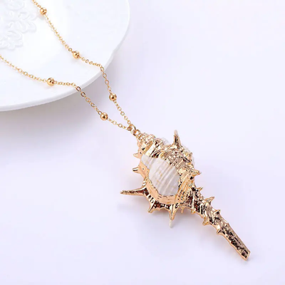 Gold plated seashell pendant