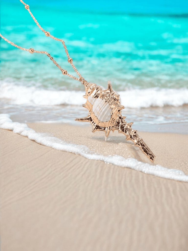 Gold plated seashell pendant