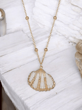 Load image into Gallery viewer, Gold plated seashell pendant