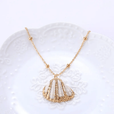 Gold plated seashell pendant