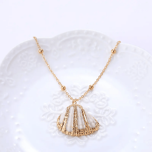 Gold plated seashell pendant