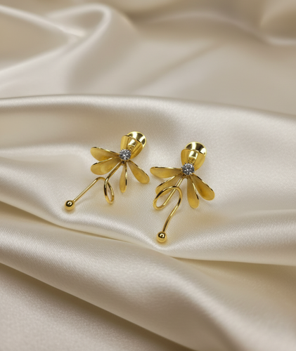 Golden Bloom Petal Earrings