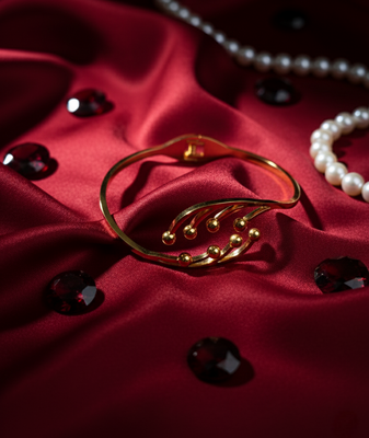 Golden Orbit Wave Bracelet