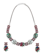 Load image into Gallery viewer, Metallic Doublet Multi Colour Necklace Set