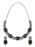 Metallic Dubllet Black Necklace Set