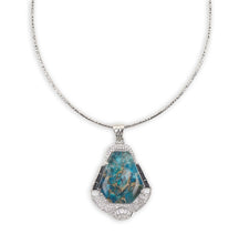 Load image into Gallery viewer, Royal Blue and Sea Green Pota Stone Necklace Set