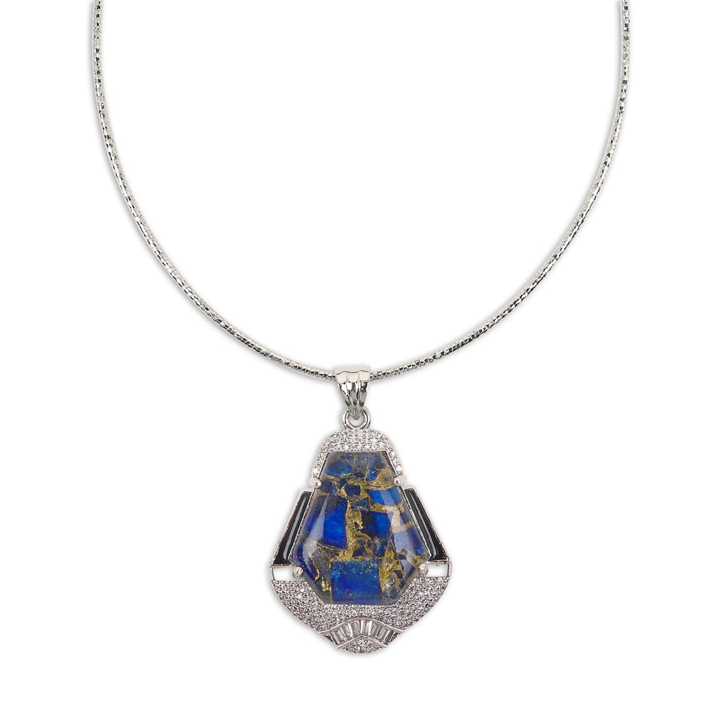 Blue Pota Stone Necklace Set