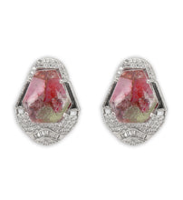 Load image into Gallery viewer, Red Pota Stone Swarovski Pendant Set