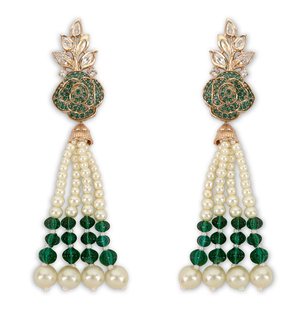 Green Moissanite Hasli set with earrings