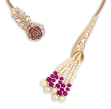 Load image into Gallery viewer, Pink Moissanite Hasli set with earrings