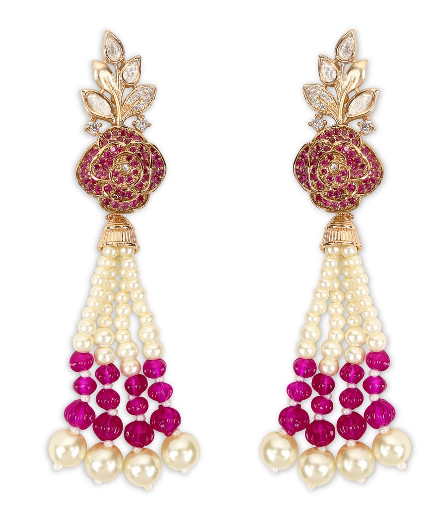 Pink Moissanite Hasli set with earrings