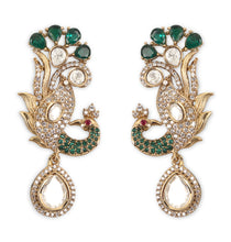 Load image into Gallery viewer, Premium Peacock design Moissanite Hasli with Earrings set