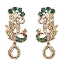 Load image into Gallery viewer, Premium Peacock design Moissanite Hasli with Earrings set