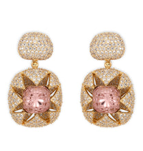Load image into Gallery viewer, Tasmaye Celestia nano setting gold Plated With Pink Stone Necklace Set
