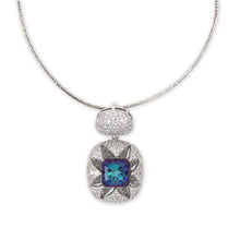 Load image into Gallery viewer, Swarovski nano setting Silver Pendant Set