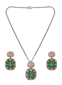 Tasmaye Celestia setting Green Emerald Copper Brown Necklace Set