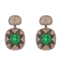 Load image into Gallery viewer, Tasmaye Celestia setting Green Emerald Copper Brown Necklace Set